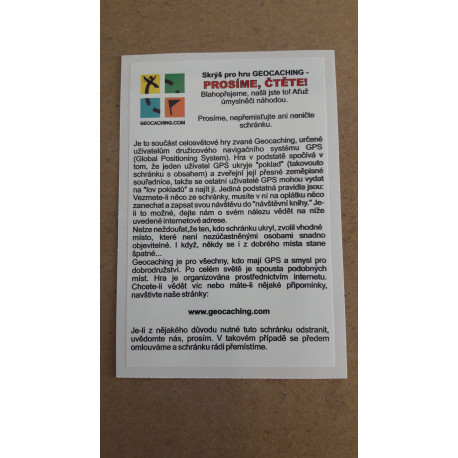 Mudlokarta 100x65 samolepka